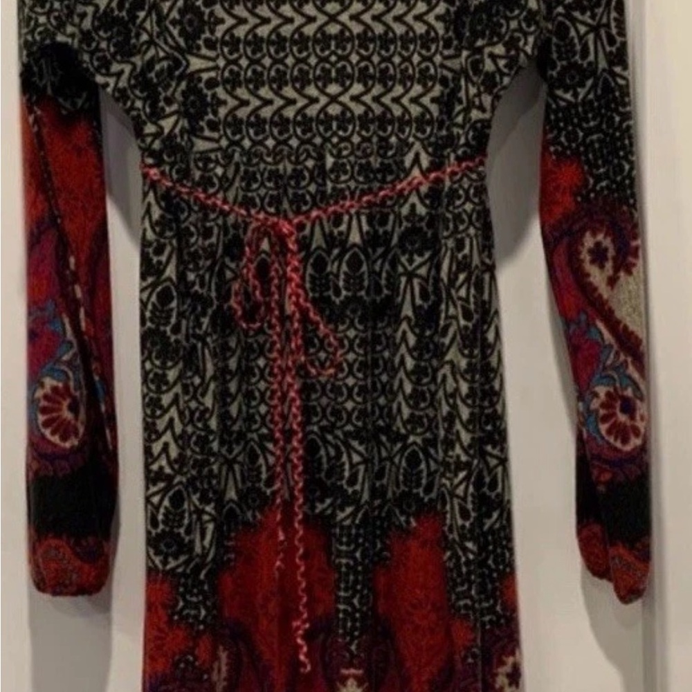 Sahalie boho embroidery knit paisley midi dress - Picture 2 of 6